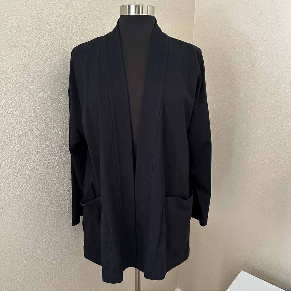 Eileen Fisher Elegant Black Open Cardigan